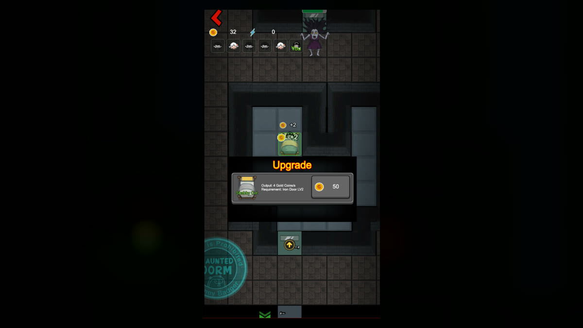 Upgrade the bed: spend coins to raise income per second